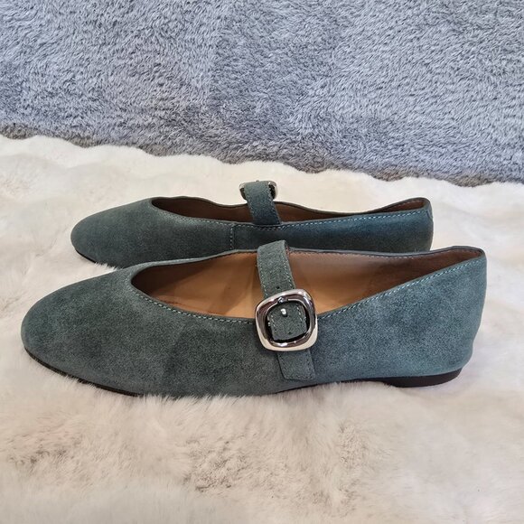 Madewell The Remy Mary Jane Flats Architect Green Suede Women's Size 8.5 NEW - Picture 2 of 9